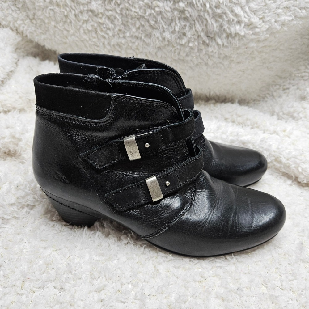 Taos Alto Black Leather Ankle Boots sz 38